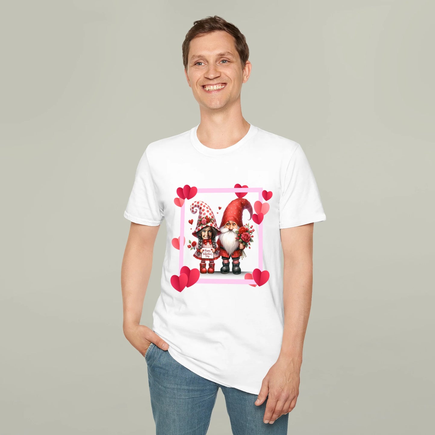 T-shirt unisexe Gnome Valentine Softstyle